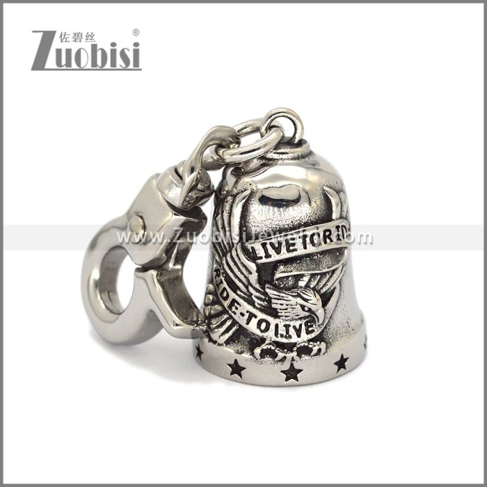 Good luck Motorcycle Gremlin Bell Key Chain in Stainless Steel k000096S
