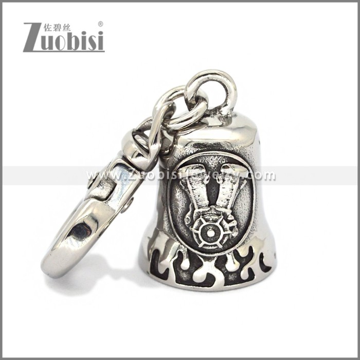 Good luck Motorcycle Gremlin Bell Key Chain in Stainless Steel k000096S