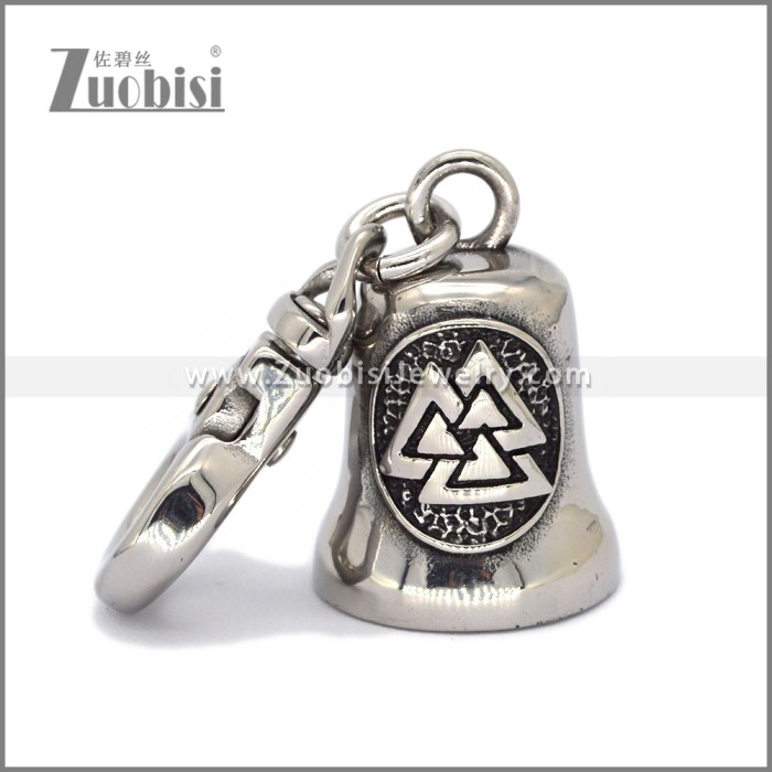 Good luck Motorcycle Gremlin Bell Key Chain in Stainless Steel k000096S