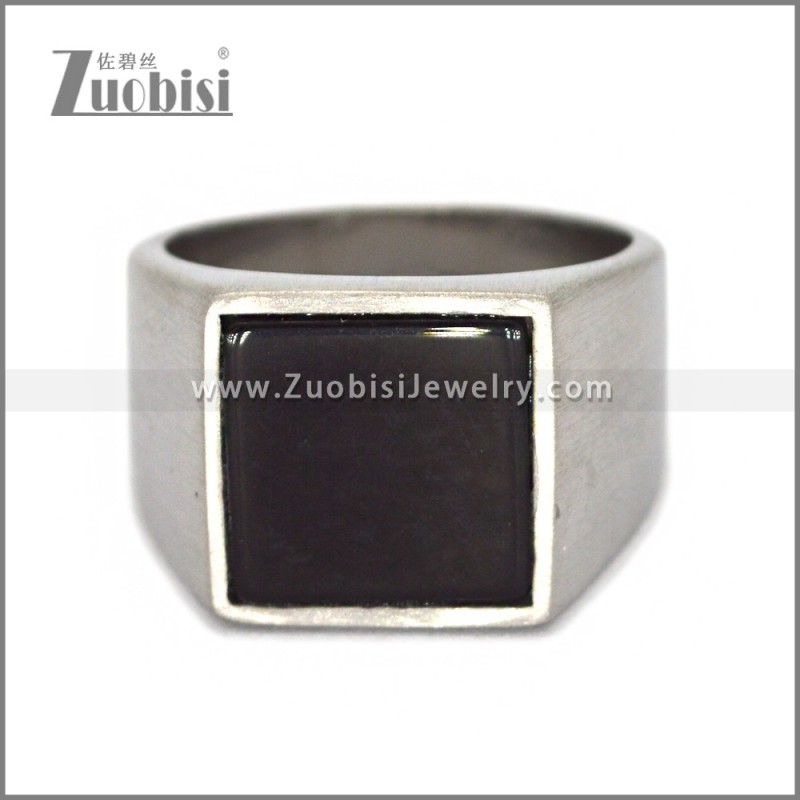 Stainless Steel Stone Ring r010674M3