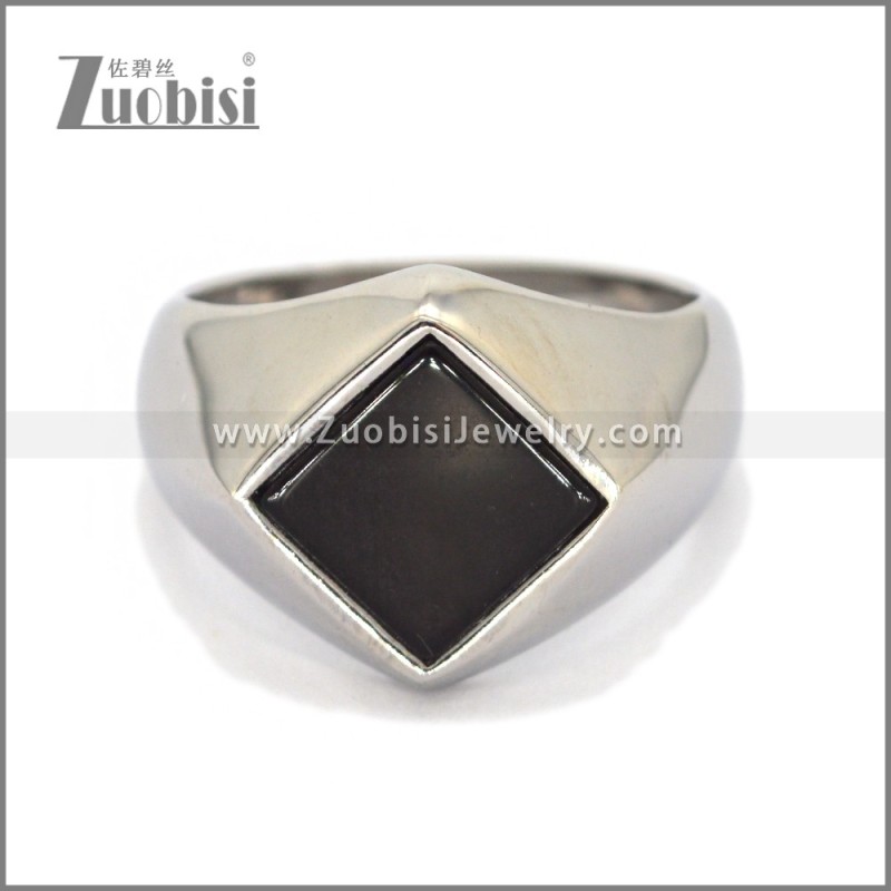 Stainless Steel Stone Ring r010671S