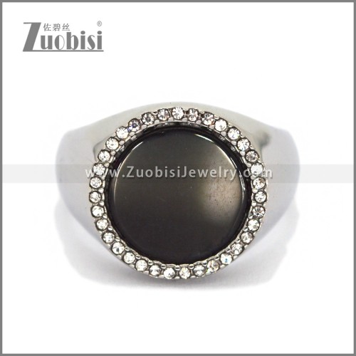 Stainless Steel Stone Ring r010669S1