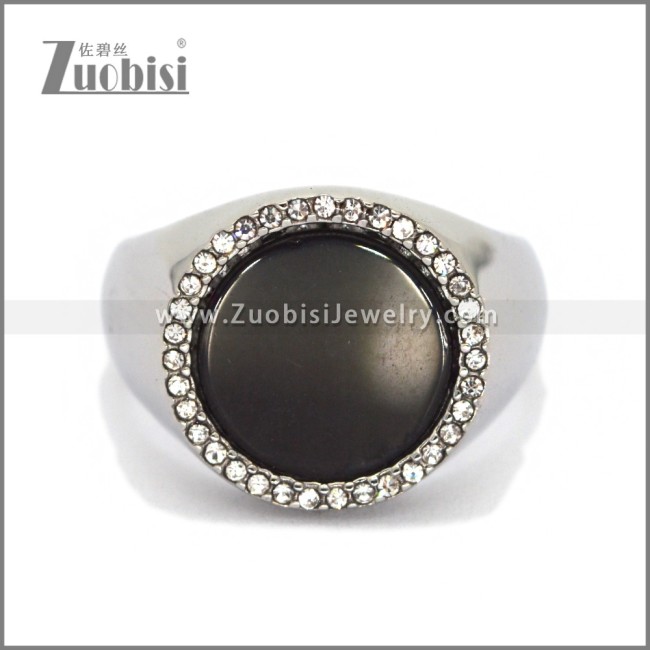 Stainless Steel Stone Ring r010669S1