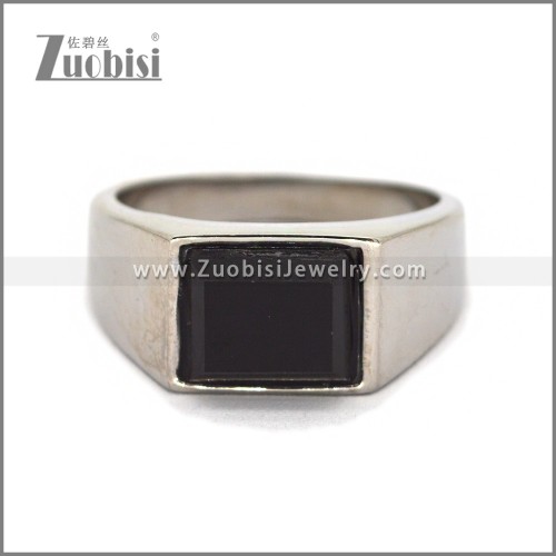 Stainless Steel Stone Ring r010668S