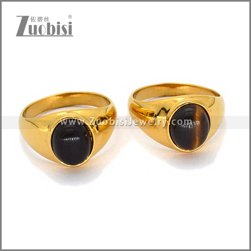 Stainless Steel Stone Ring r010667G2
