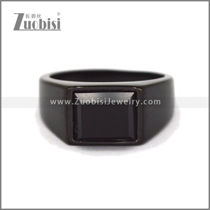 Stainless Steel Stone Ring r010668H