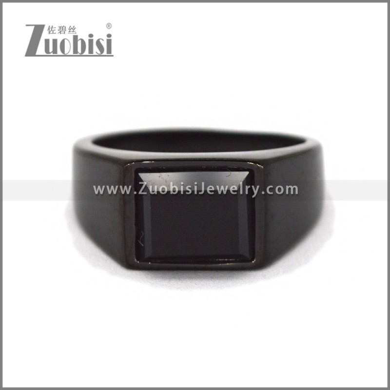Stainless Steel Stone Ring r010668H