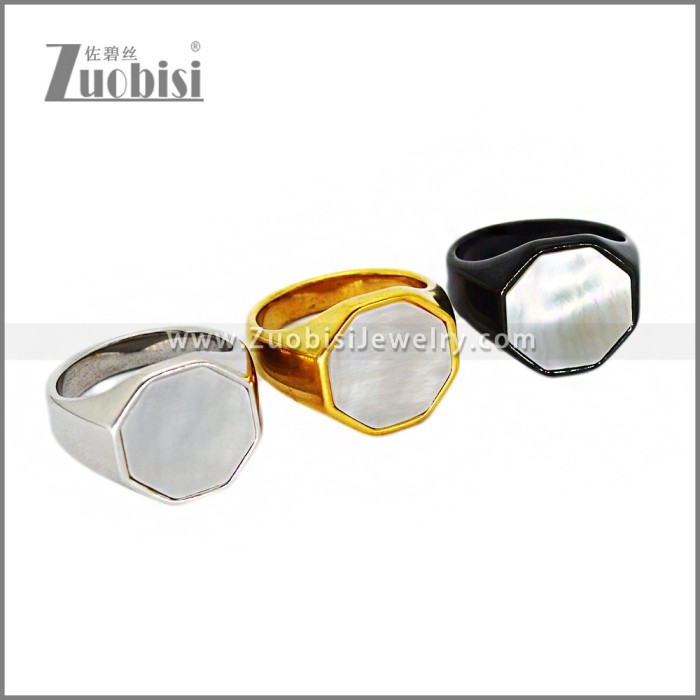 Stainless Steel Stone Ring r010672G