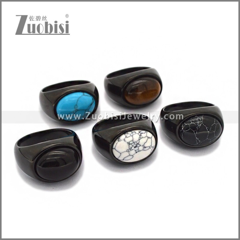 Stainless Steel Stone Ring r010673H5