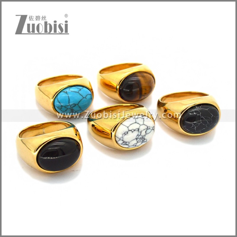Stainless Steel Stone Ring r010673G5