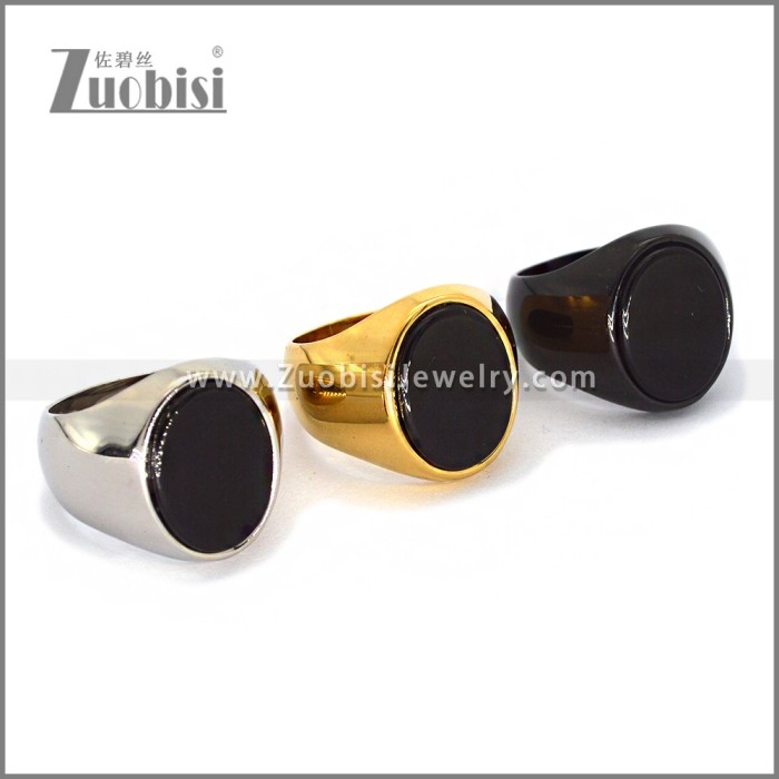 Stainless Steel Stone Ring r010670H