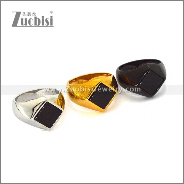 Stainless Steel Stone Ring r010671G