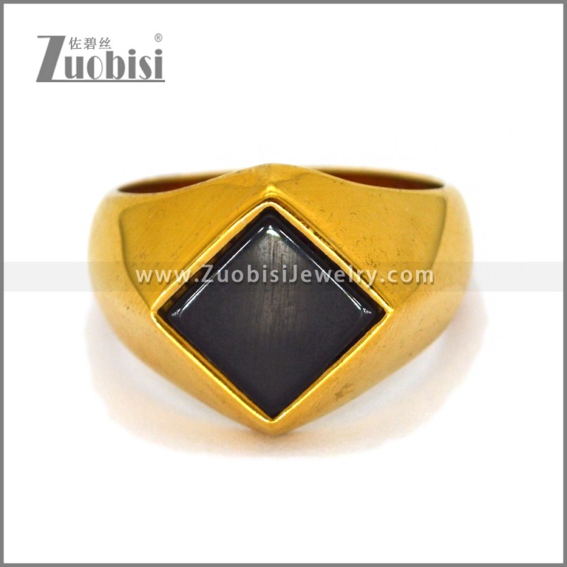 Stainless Steel Stone Ring r010671G