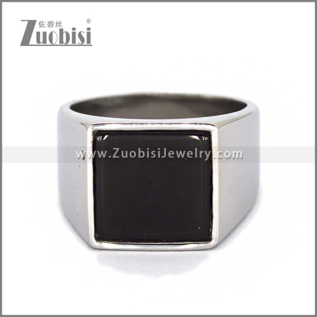 Stainless Steel Stone Ring r010674S4