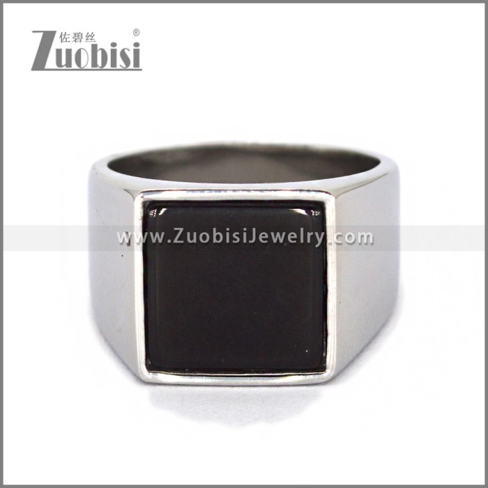 Stainless Steel Stone Ring r010674S4