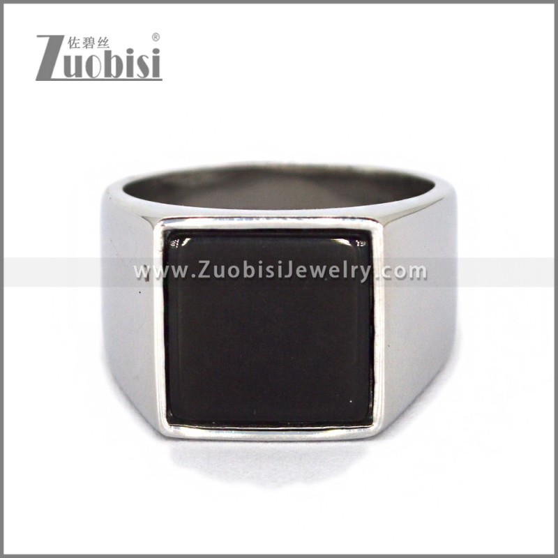 Stainless Steel Stone Ring r010674S4