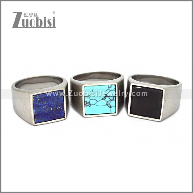 Stainless Steel Stone Ring r010674M3