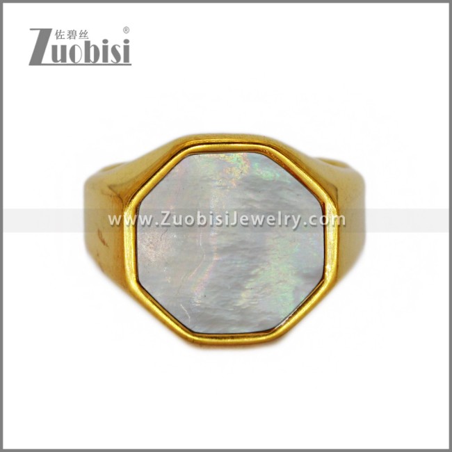 Stainless Steel Stone Ring r010672G