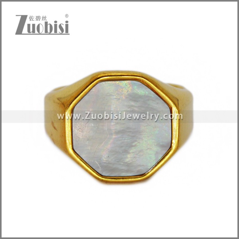 Stainless Steel Stone Ring r010672G