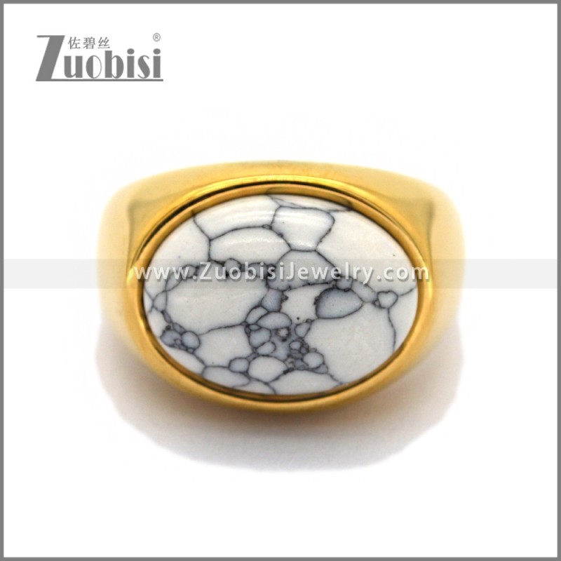 Stainless Steel Stone Ring r010673G2