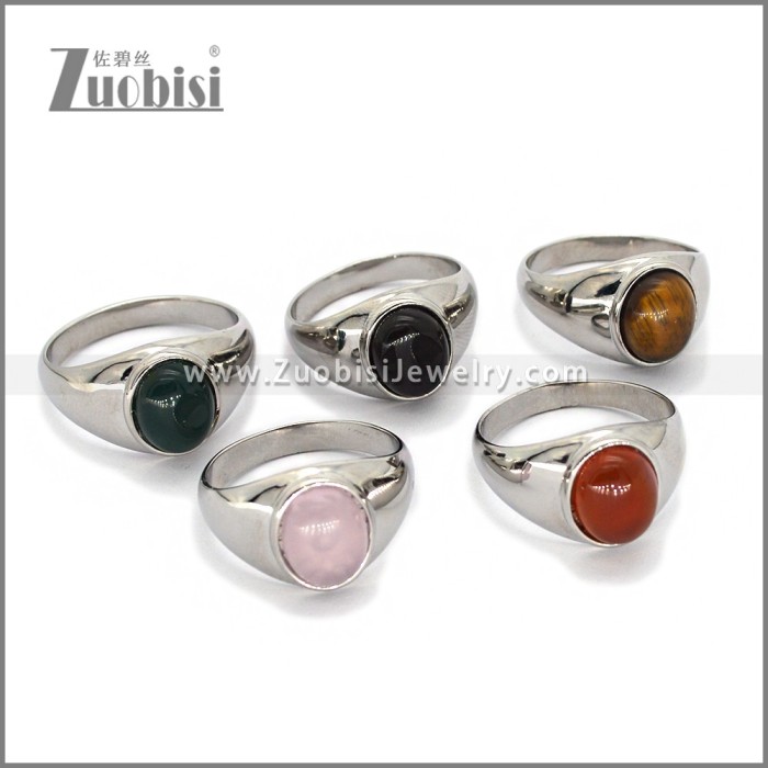 Stainless Steel Stone Ring r010667S1