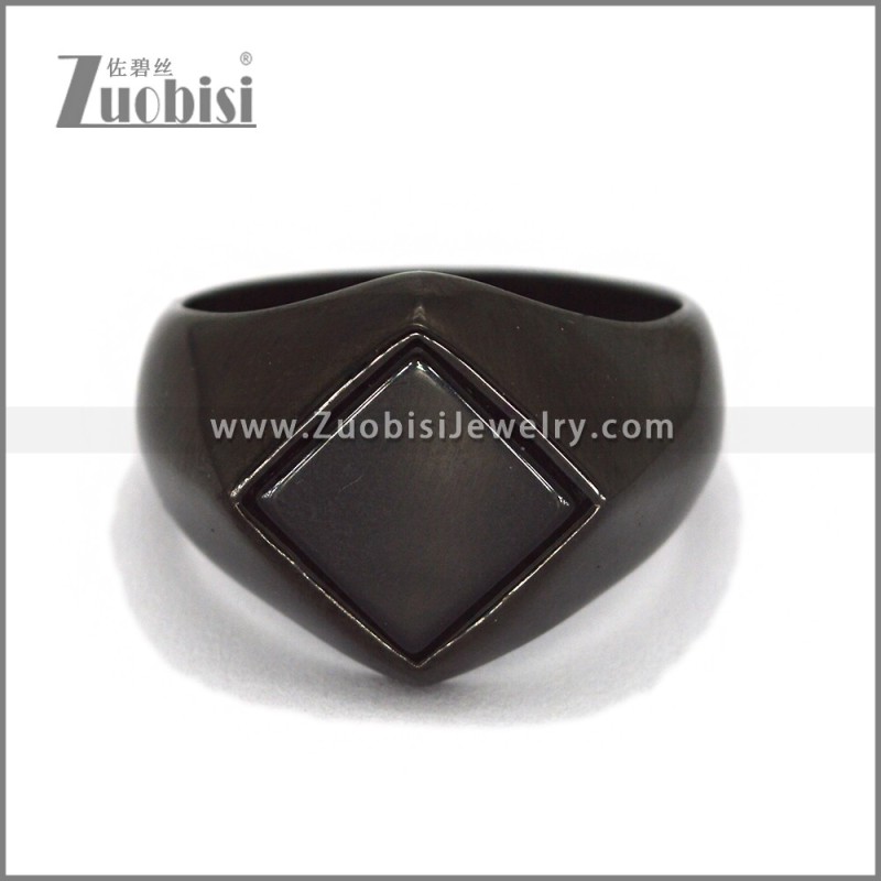 Stainless Steel Stone Ring r010671H