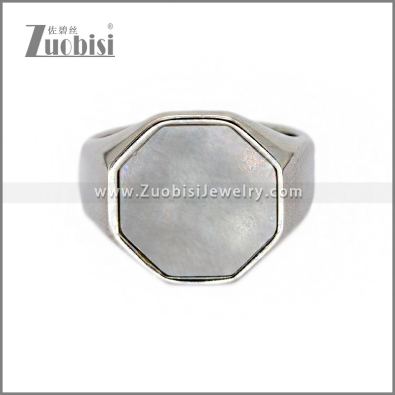 Stainless Steel Stone Ring r010672S