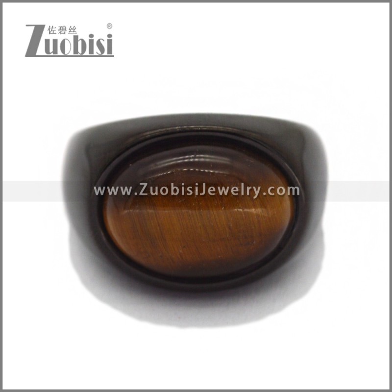 Stainless Steel Stone Ring r010673H5