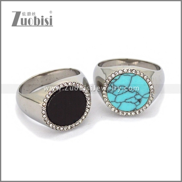 Stainless Steel Stone Ring r010669S1