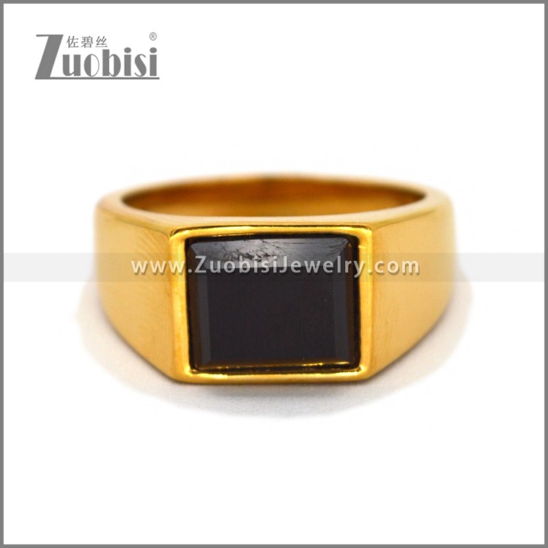 Stainless Steel Stone Ring r010668G