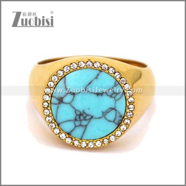 Stainless Steel Stone Ring r010669G2