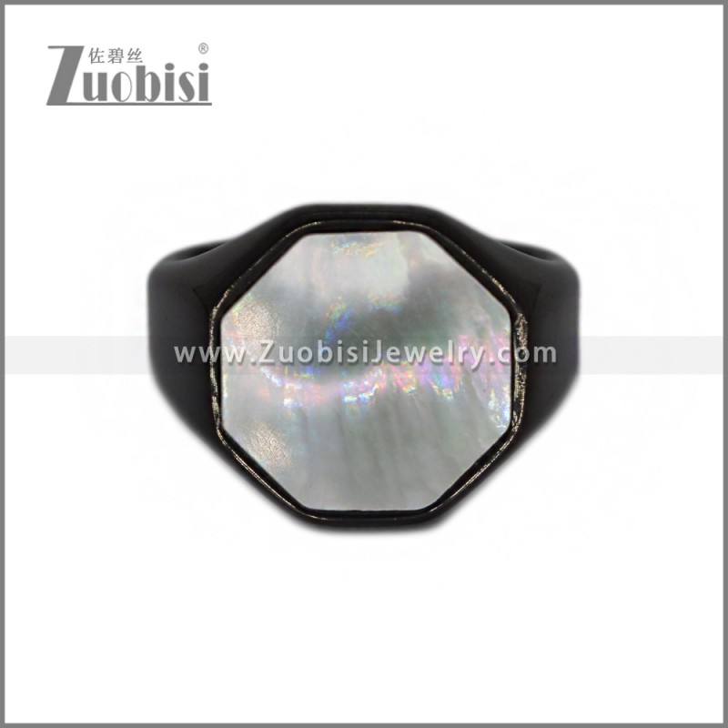 Stainless Steel Stone Ring r010672H