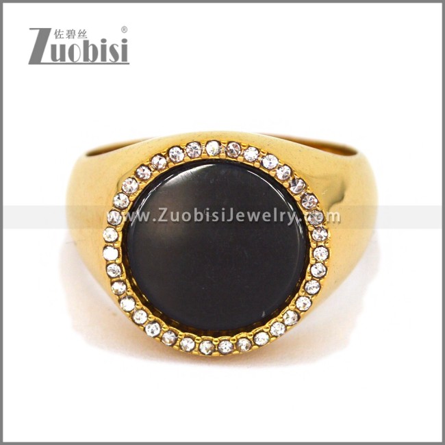 Stainless Steel Stone Ring r010669G1