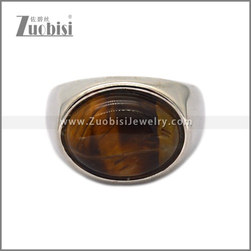 Stainless Steel Stone Ring r010673S5