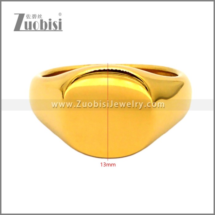Edelstahl Ring Vergoldet r010773G