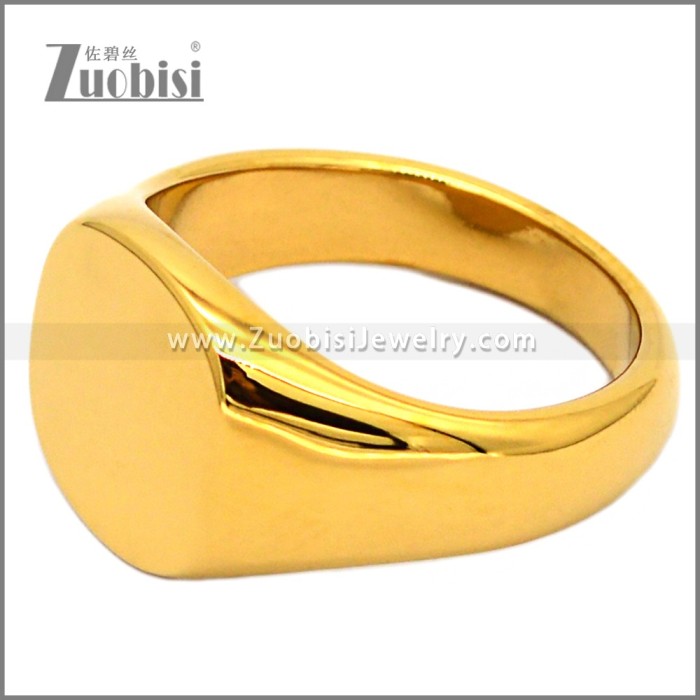Edelstahl Ring Vergoldet r010773G