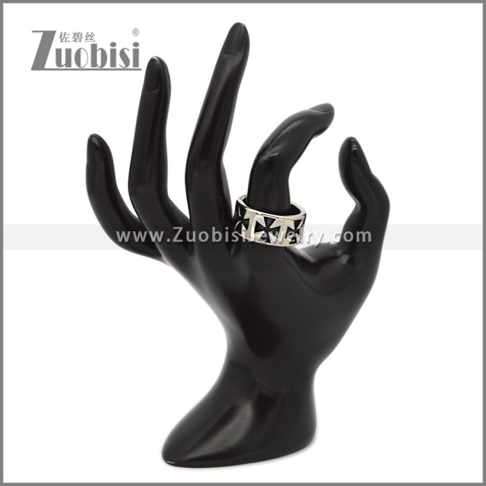 Male Stainless Steel Cross Bands Ring r010786S