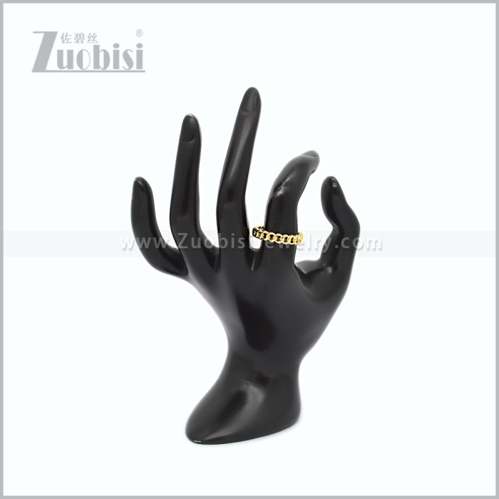 18k Gold Stainless Steel Jewelry Ring r010878G