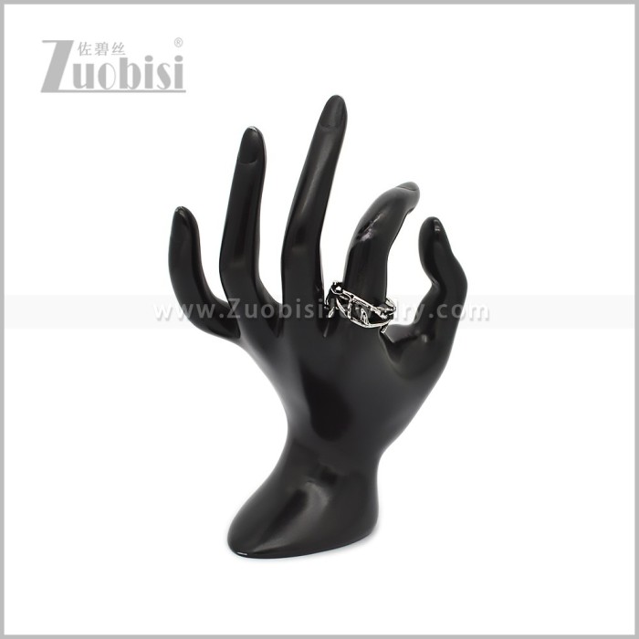 Stainless Steel Torn Crown Ring r010853S