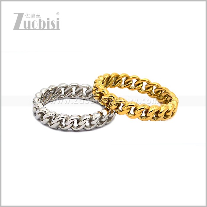 18k Gold Stainless Steel Jewelry Ring r010878G