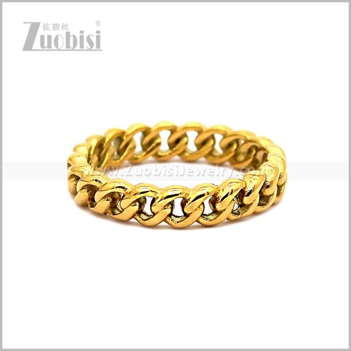 18k Gold Stainless Steel Jewelry Ring r010878G