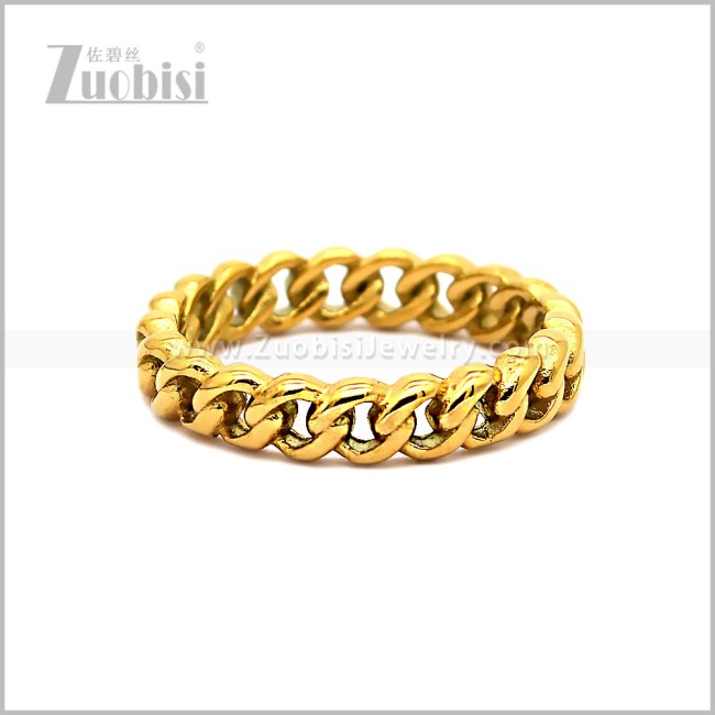 18k Gold Stainless Steel Jewelry Ring r010878G