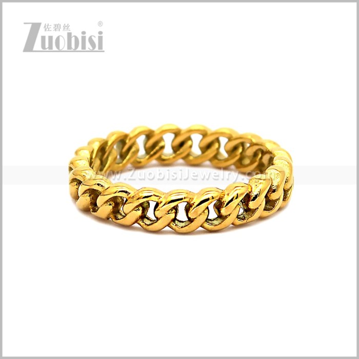 18k Gold Stainless Steel Jewelry Ring r010878G