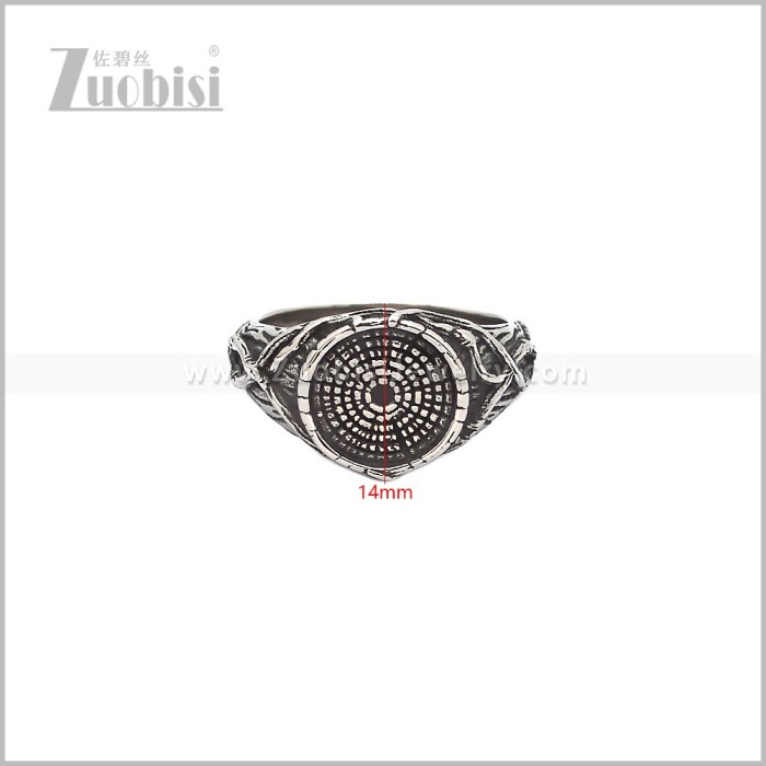 Stainless Steel Gothic Labyrinth Band Ring r010888S