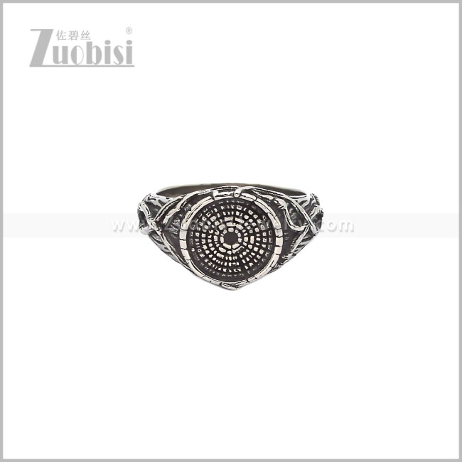 Stainless Steel Gothic Labyrinth Band Ring r010888S