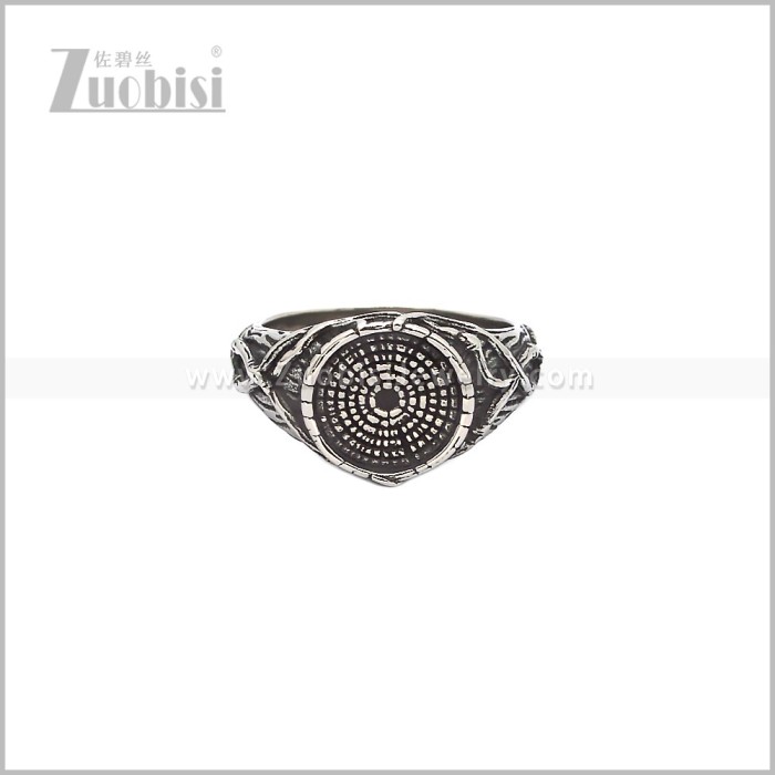 Stainless Steel Gothic Labyrinth Band Ring r010888S