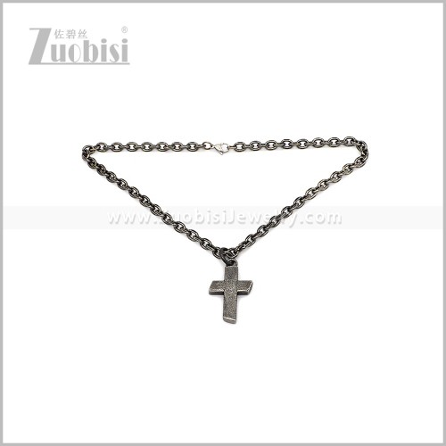 Antique Men's Stainless Steel Cross Pendant Necklace​ n003703S