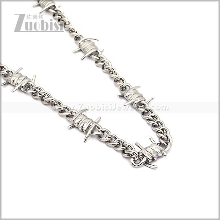 7MM Wide Hip Hop Barbed Wire Necklace n003702S