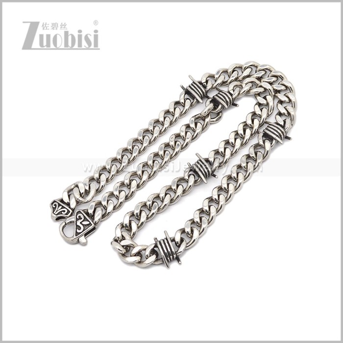 10mm Wide Barbed Wire Choker Necklace n003707S2