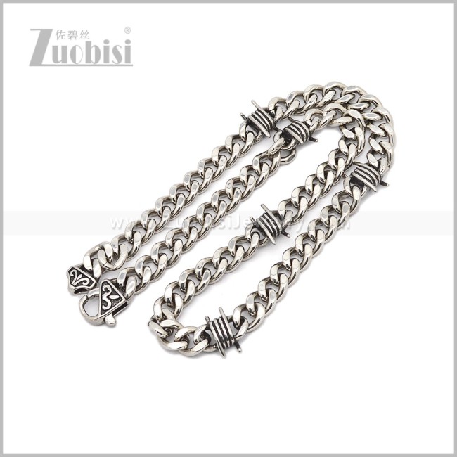 10mm Wide Barbed Wire Choker Necklace n003707S2